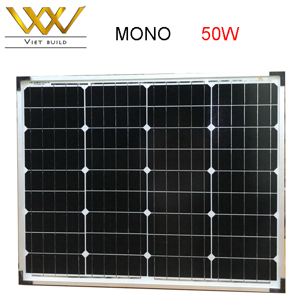 Bảng giá Tấm pin năng lượng mặt trời Mono 50W Solar Panel. Phù hợp cho hệ lưu trữ cỡ nhỏ.  Bảo hành 10 năm.