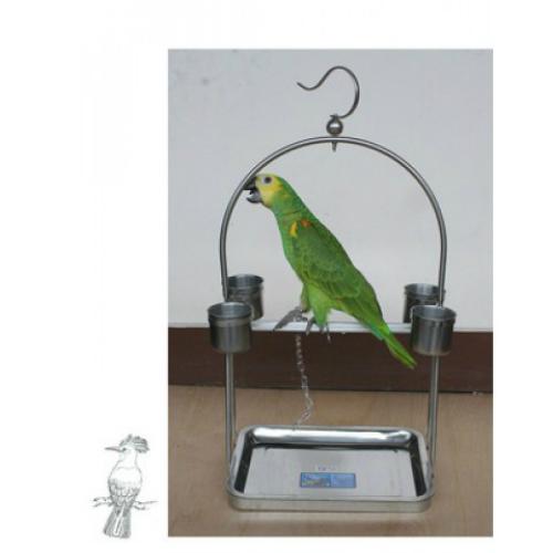 Cầu đứng inox có đế cho vẹt