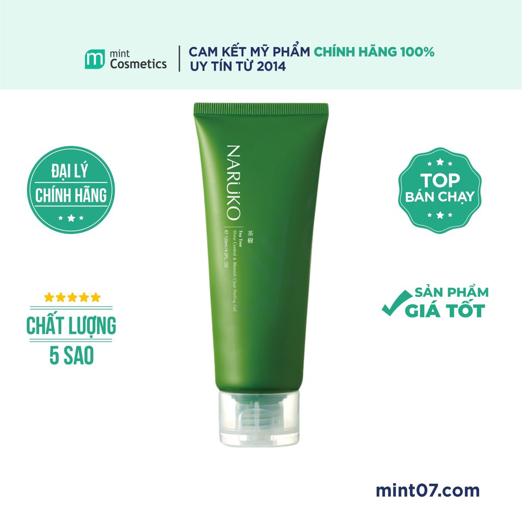 Tẩy Da Chết Naruko Tea Tree Shine Control Blemish Clear Peeling Gel 120g