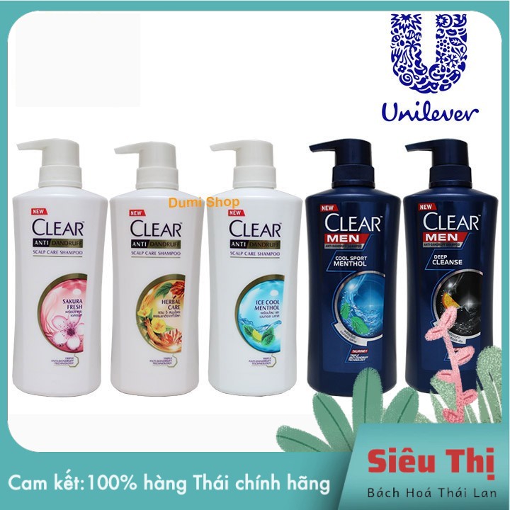 Dầu Gội Đầu Clear 450ml/480ml Thái Lan Mẫu Mới