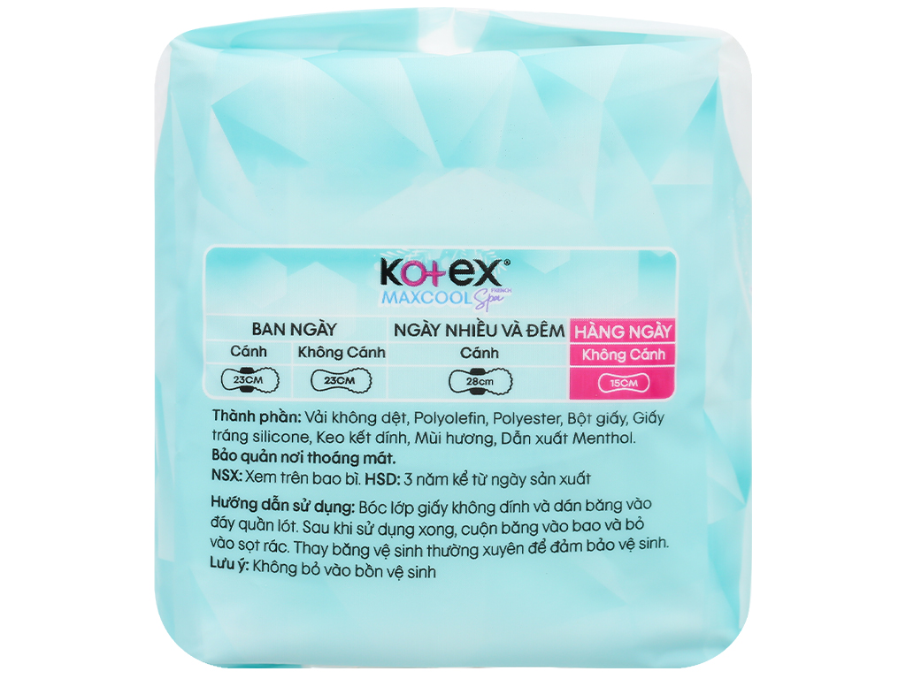 ( HÀNG NGÀY COOL 20M) Băng vệ sinh hàng ngày Kotex Cool siêu mỏng 20 miếng
