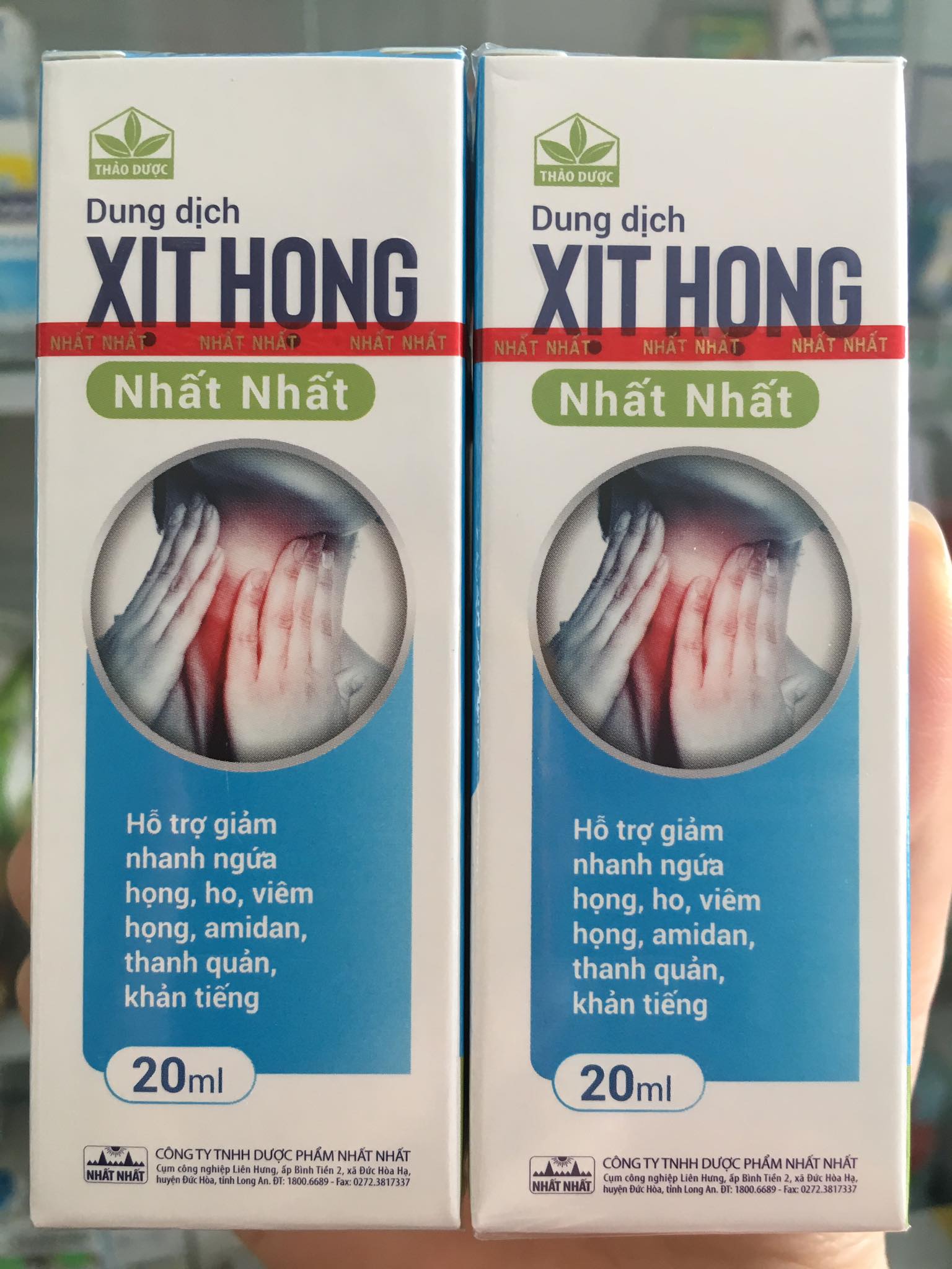 Dung dịch xịt họng nhat nhat - giảm ngứa họng, ho, viêm họng, khản tiếng.
