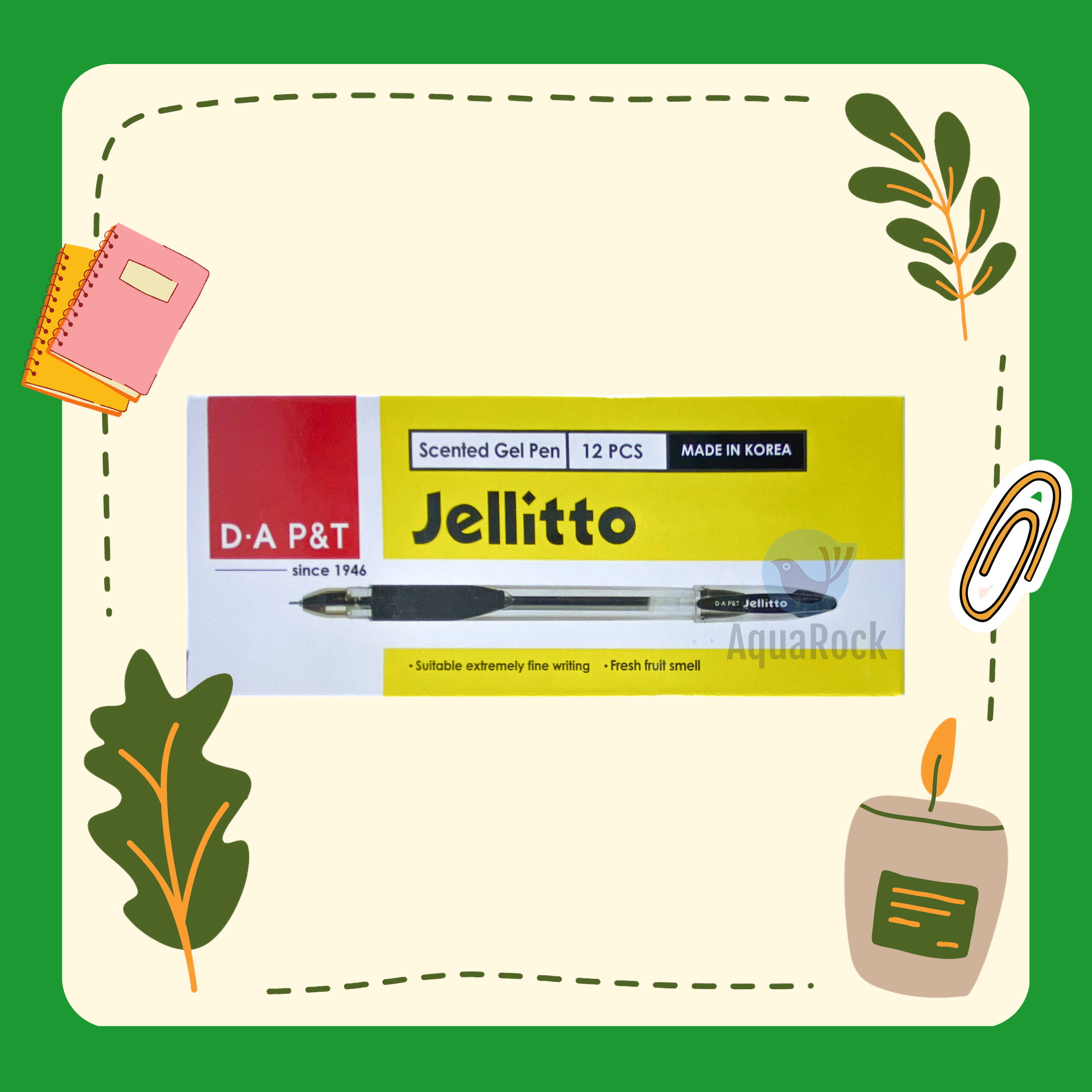Hộp 12 cây bút viết mực gel nước dong-a d-a p&t jellitto / jellito ngòi 0.4mm hàn quốc