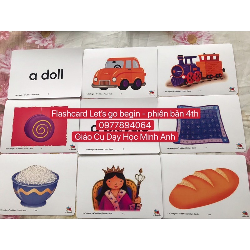 Combo trọn bộ Flashcards let’s go phiên bản mới .n.h.ấ.t. 4th - Level Begin -1-2-3 ( Hàng đẹp chất lượng)