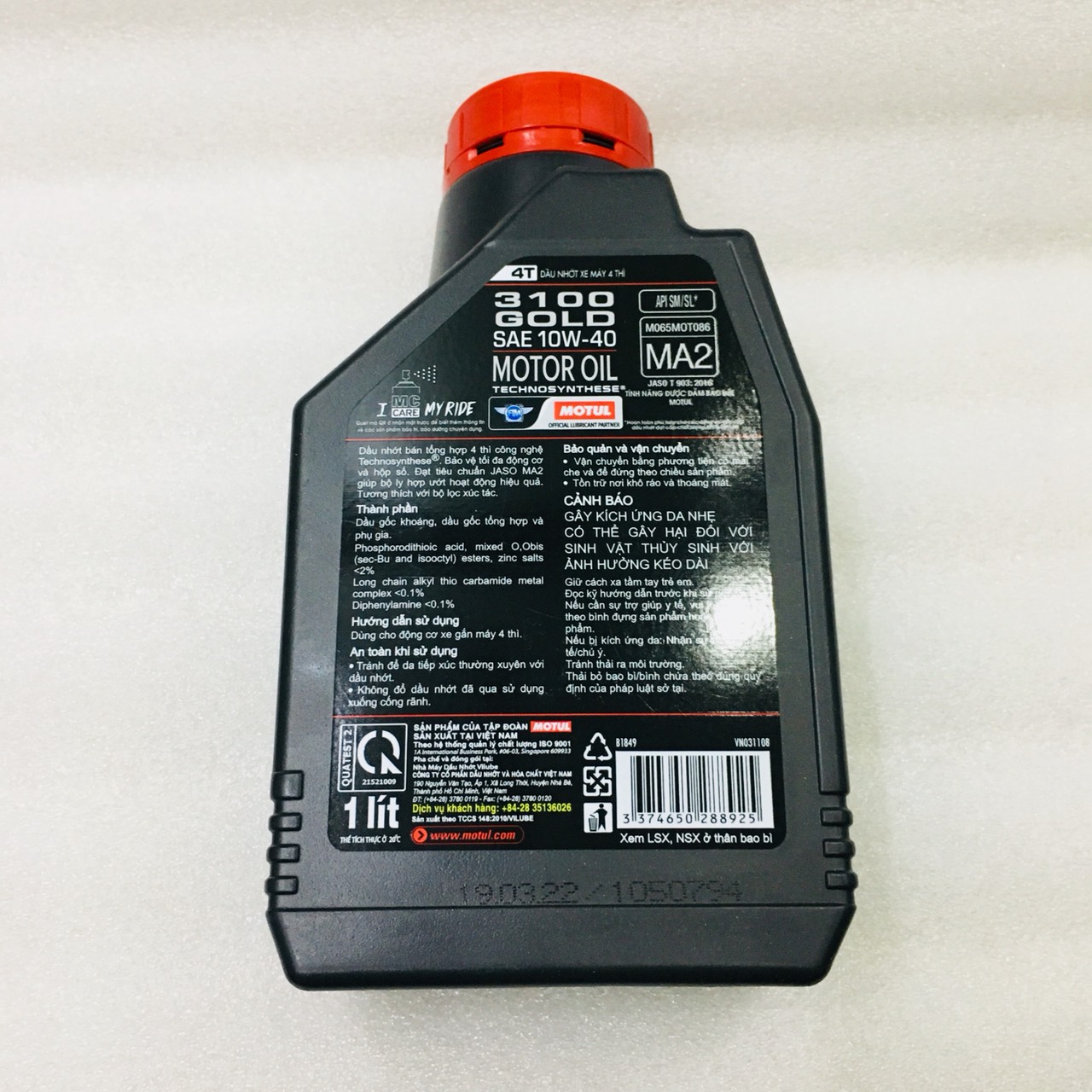 NHỚT MOTUL 3100 GOLD 10w40 1L (nhớt xe số)