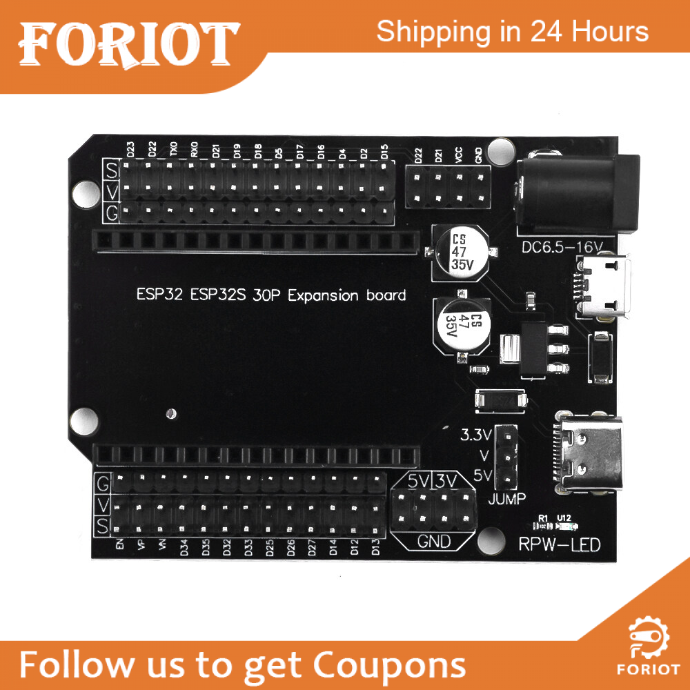 Foriot ESP32 Super Breakout Board Expansion Board 3 Types Outputs for ESP32 Module ESP-WROOM-32 ESP32 Block PCB