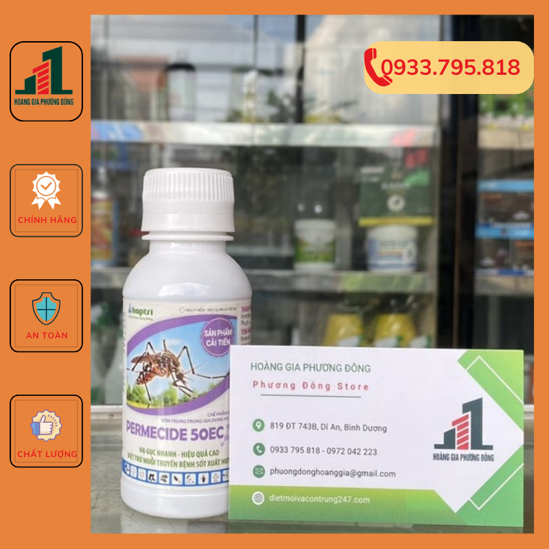 Thuốc diệt muỗi và côn trùng Permecide 50EC - Chai 100ml