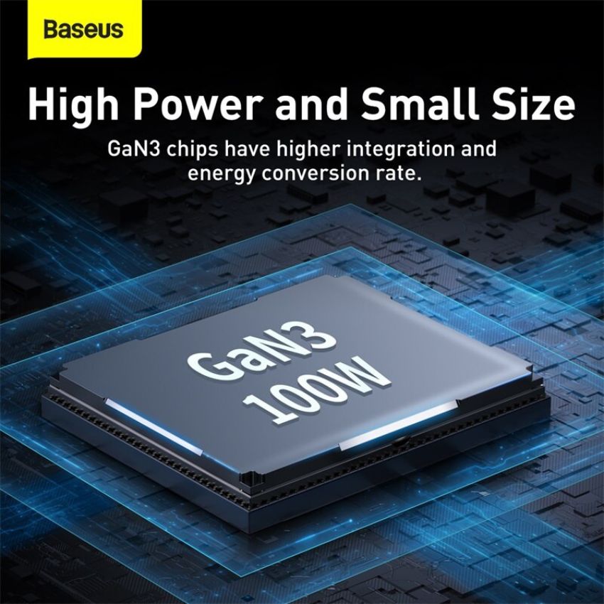 Bộ sạc Baseus GaN3 Pro 100W Desktop Fast Charger 2U+2C US- hàng chính hãng