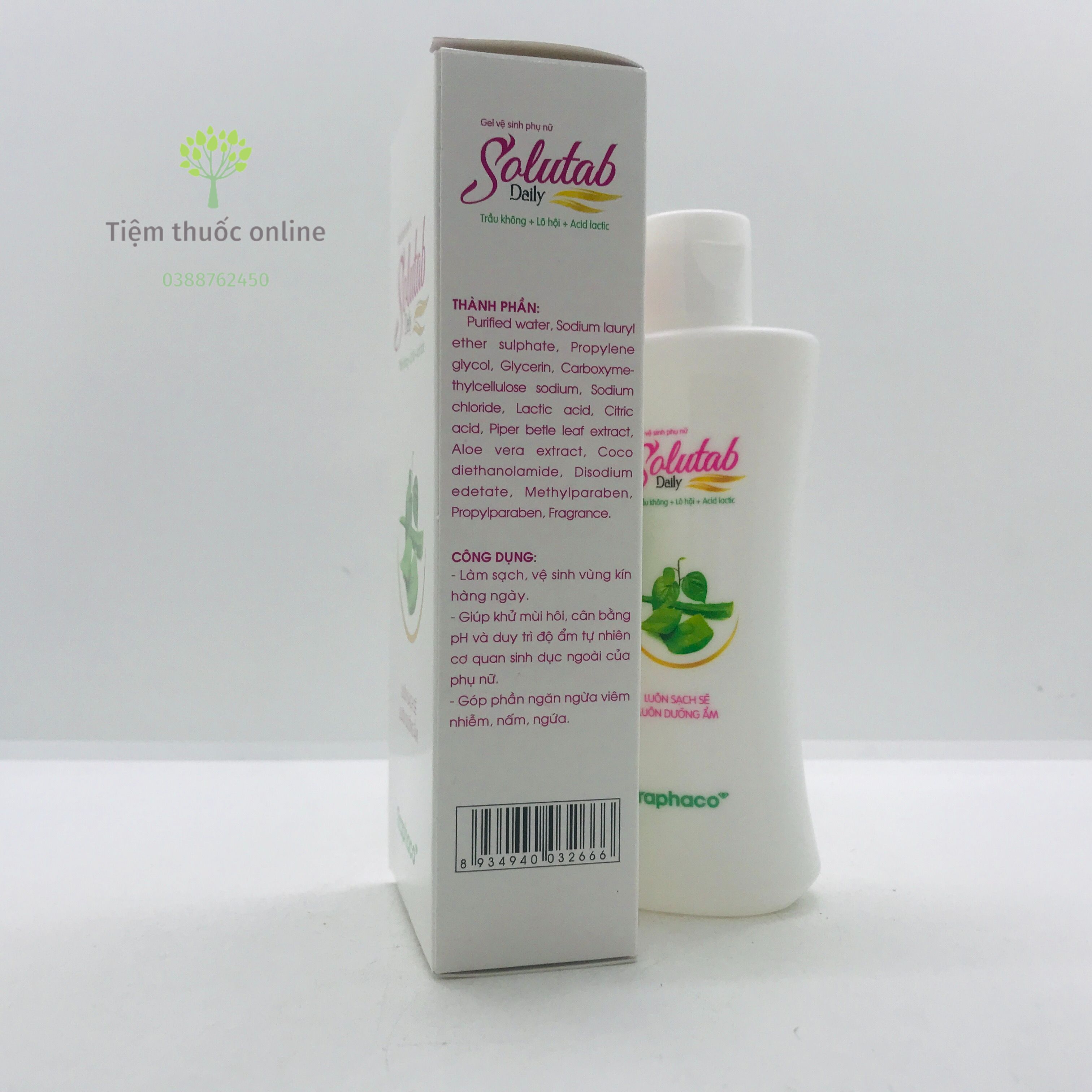 [CHÍNH HÃNG] Dung dịch vệ sinh phụ nữ Solutab Daily chai 100ml