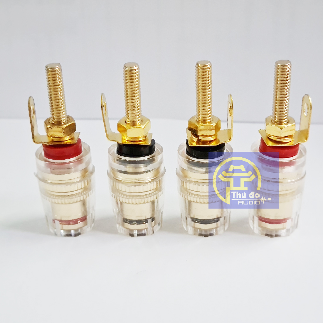 Jack cọc loa gim bắp chuối chuôi dài - Cọc đấu loa 4mm Bằng Đồng Cao Cấp