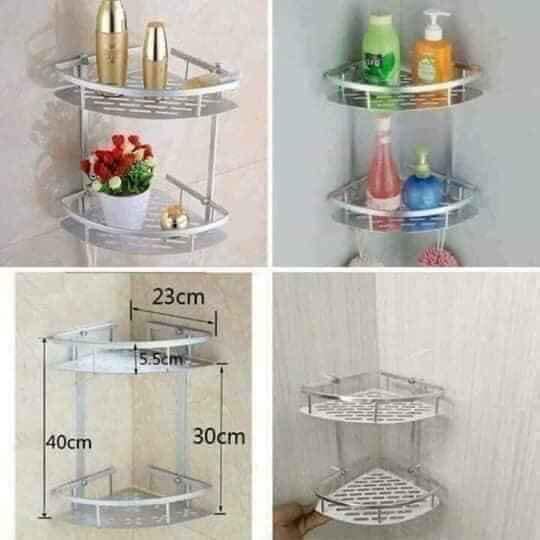 Kệ góc nhà tắm hai tầng inox - Kệ tam giác, kệ để đồ, kệ để xà bông