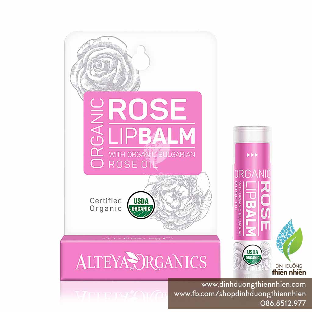 Son Dưỡng Môi Hữu Cơ Alteya Organics Rose Lip Balm 5g Hương Hoa Hồng