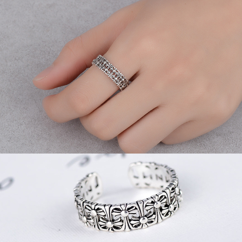 Nhẫn mở freesize chữ thập Punk cực chất nhẫn điều chỉnh size