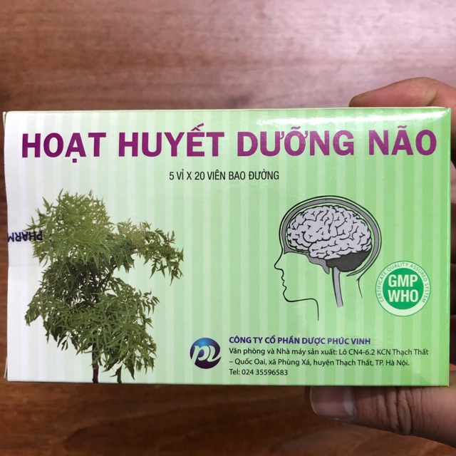 Hoạt huyết dưỡng não phúc vinh (hộp 100v)