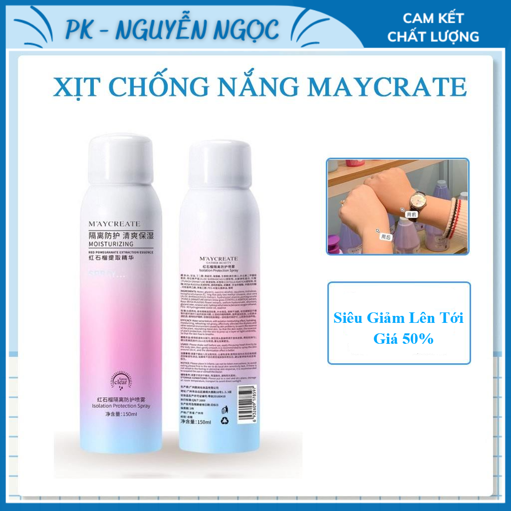 [ GIÁ HẠT RẺ ] Xịt chống nắng,xịt chống nắng body, Maycreate