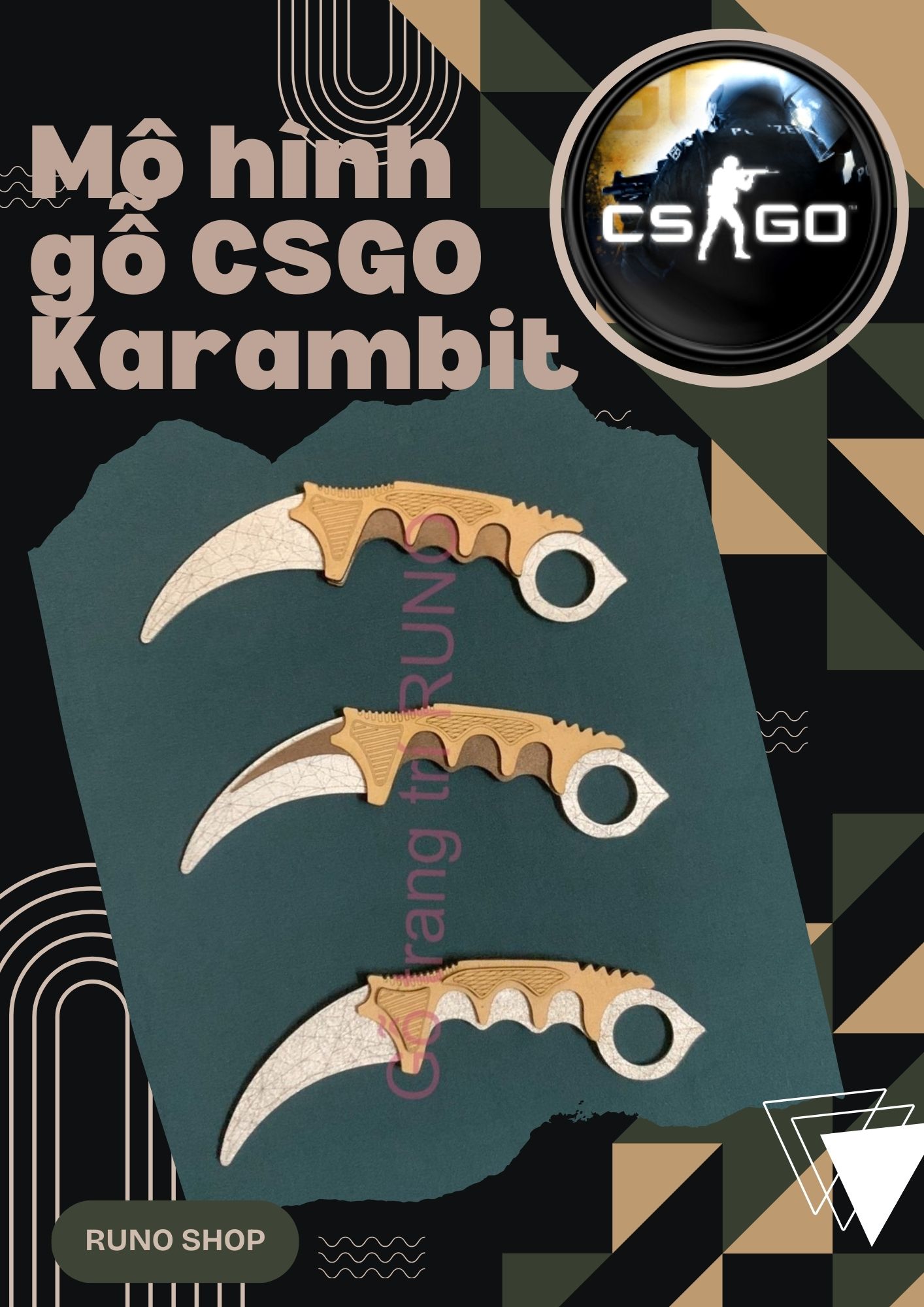 Mô hình đồ chơi lắp ráp gỗ có sơn màu sẵn CSGO Đột Kích