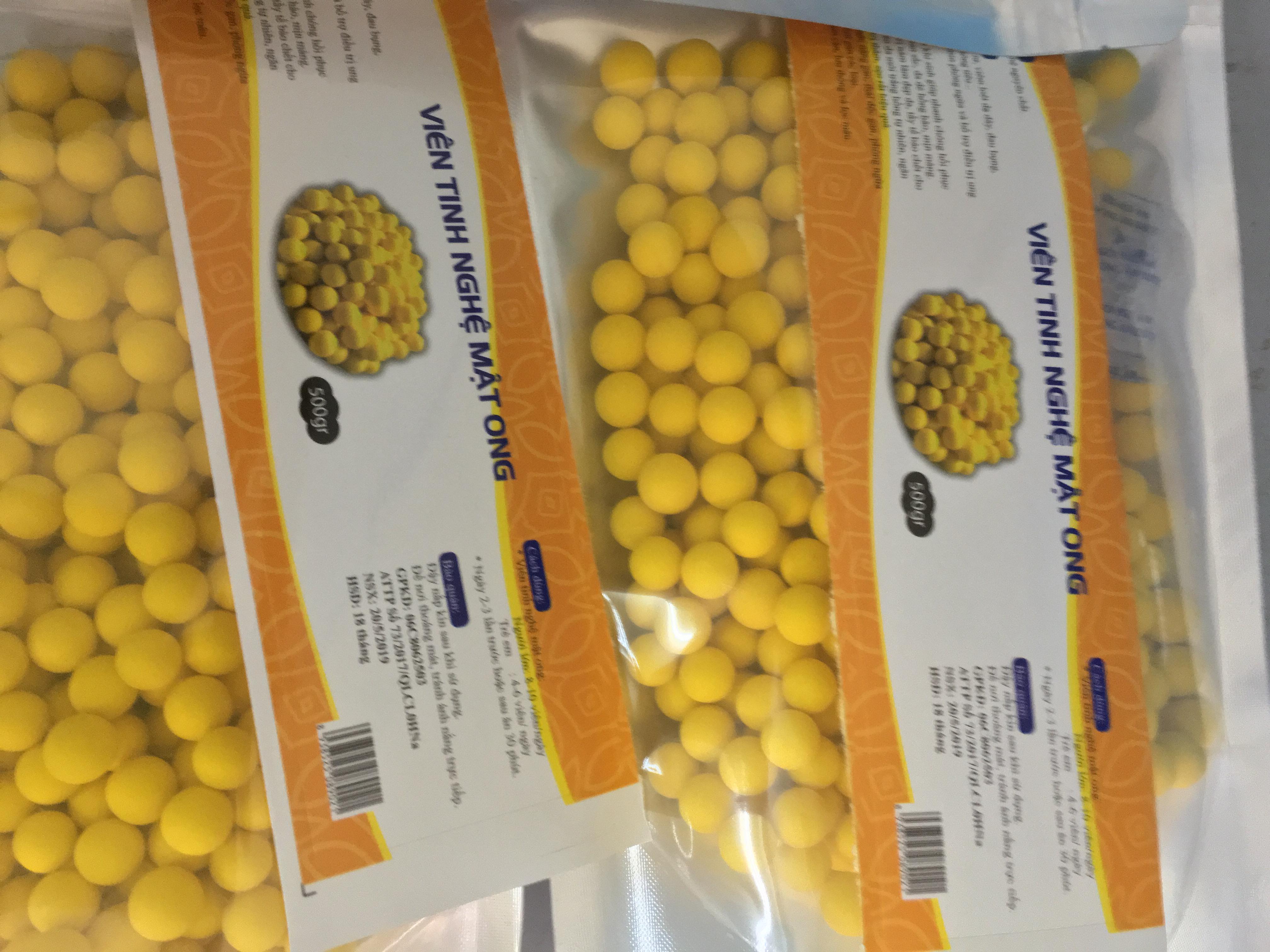 Viên nghệ mật ong ( đóng túi zíp 500g )