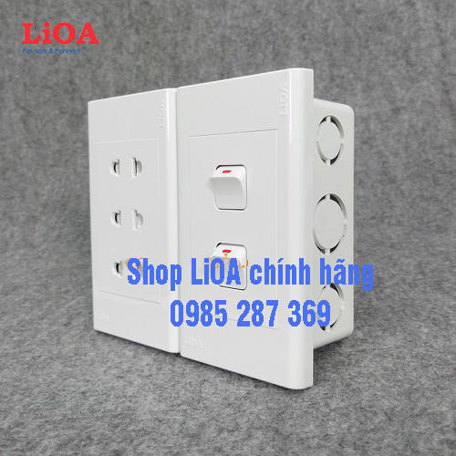 Combo ổ cắm điện ba 2 chấu 16a + 2 công tắc điện lioa - lắp âm tường