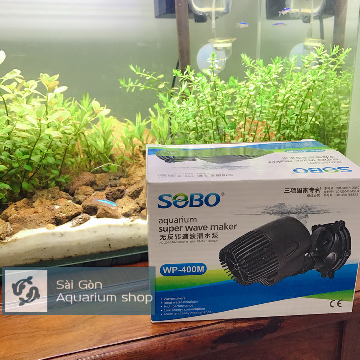Máy Thổi Luồng, Tạo Sóng Sobo WP-400M 15W Cho Hồ Cá Cảnh, Tạo Dòng Chảy, Đẩy Phân,1 Công Đôi Việc
