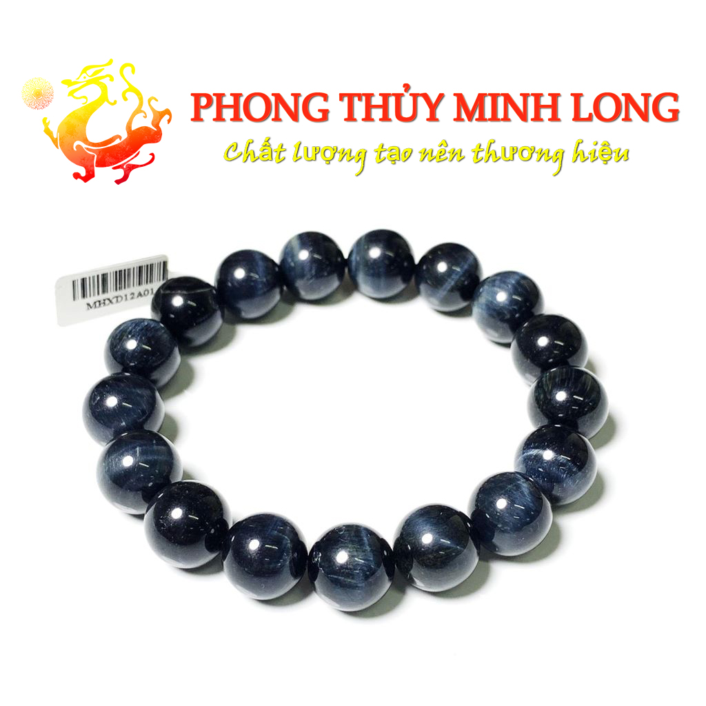Vòng tay đá Mắt Hổ Chim Ưng xám đen chất lượng 5A hợp với người mệnh Thủy và Mộc