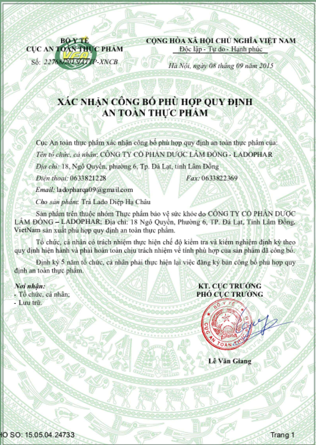 Trà Diệp Hạ Châu Bọc 100 Túi Lọc