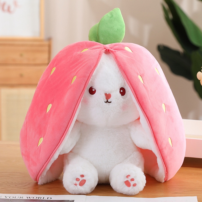 Gấu bông thỏ tai ụp, thỏ biến hình siêu dễ thương hot hit, thú bông thỏ trái cây hot trend