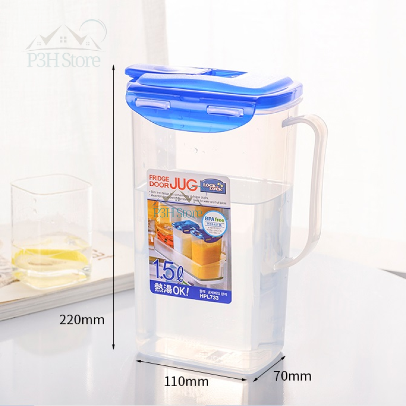 Bình nước nhựa Lock&Lock nhiều dung tích 1.5L HPL733 , 2L HPL735 , 3L HAP607 dạng rót có tay cầm , dễ dàng cầm nắm, nắp đóng mở thuận lợi