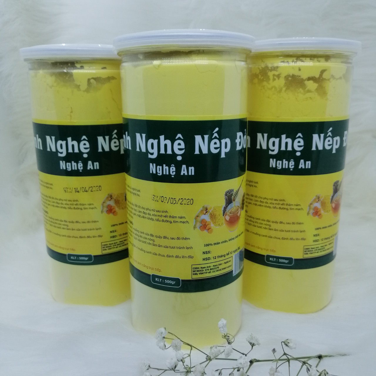 Tinh Bột Nghệ Nếp Đỏ Đẹp Da Mờ Vết Thâm 500g