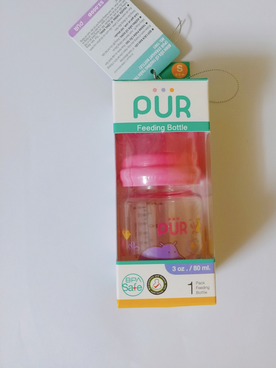 Binh sữa Pur cổ thường thân thon 80ml