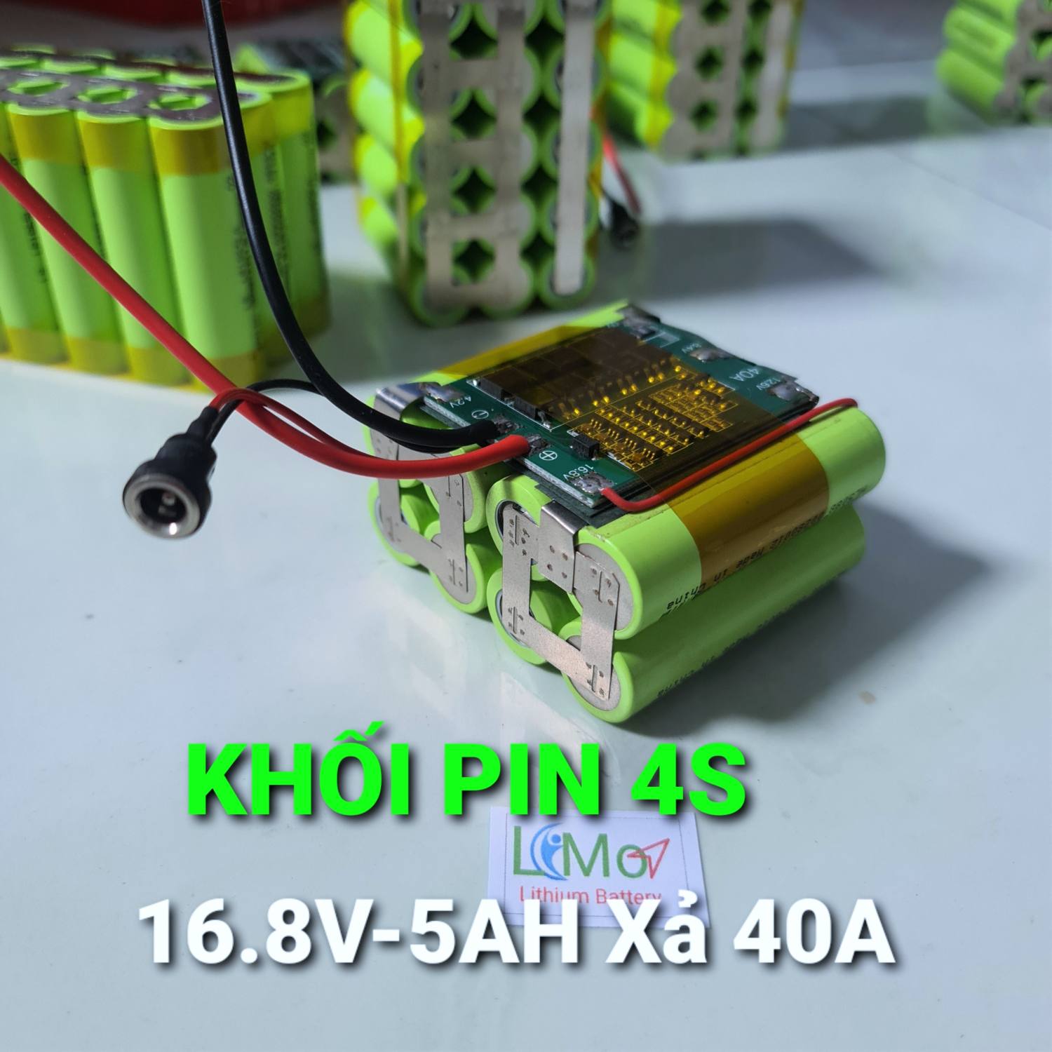 Khối pin 4s 16.8v 5ah / 40a. được đóng sẵn từ 8 cell pin 18650 xả cao + mạch bảo vệ sạc xả 4s 40a. khối pin được bọc màng co bảo vệ đầy đủ