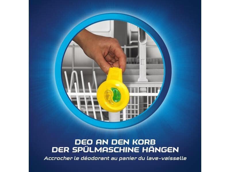 Viên tinh dầu treo khử mùi máy rửa bát Finish hương chanh; Hàng nhập Đức; Dùng được 60 lần rửa
