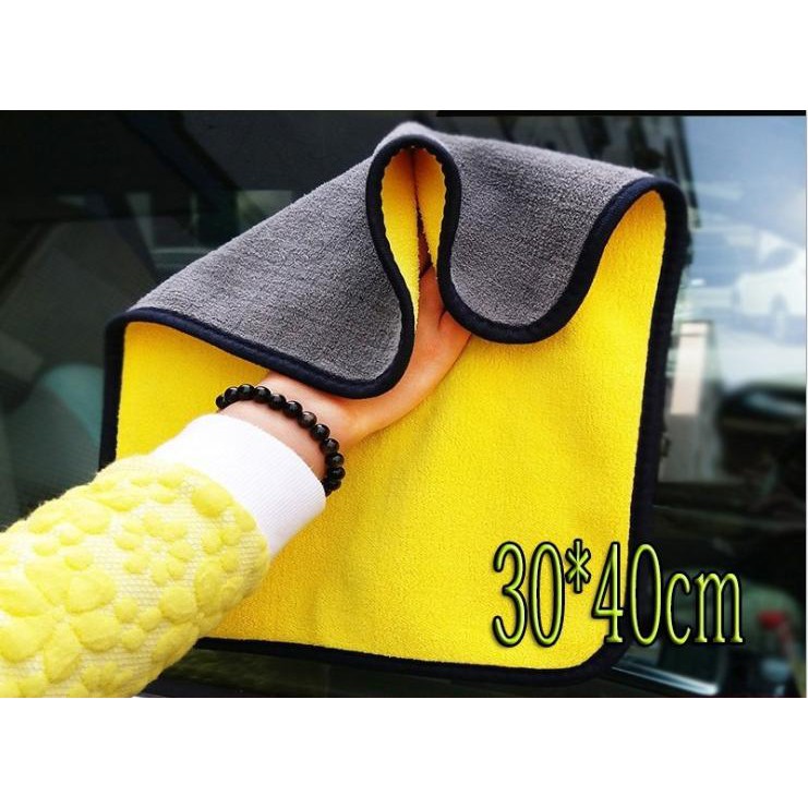 [ Siêu Rẻ ] Khăn Microfiber 2 Lớp Lau Xe Ô Tô, Nhà Cửa Chuyên Dụng Kích Thước 30 X 40 Cm
