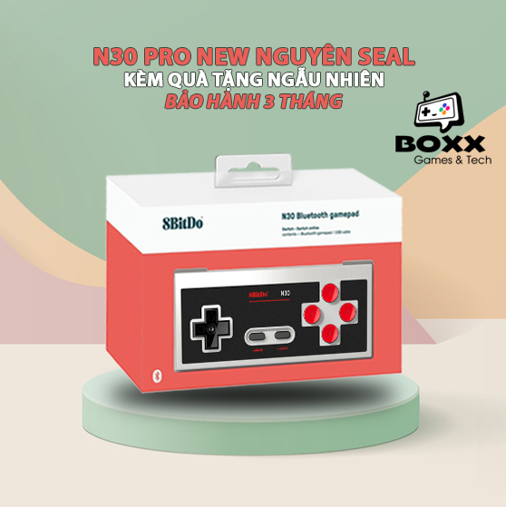Tay cầm chơi game Bluetooth 8Bitdo Pro 2 Black cho Nintendo Switch, Windows, Mac, Điện thoại