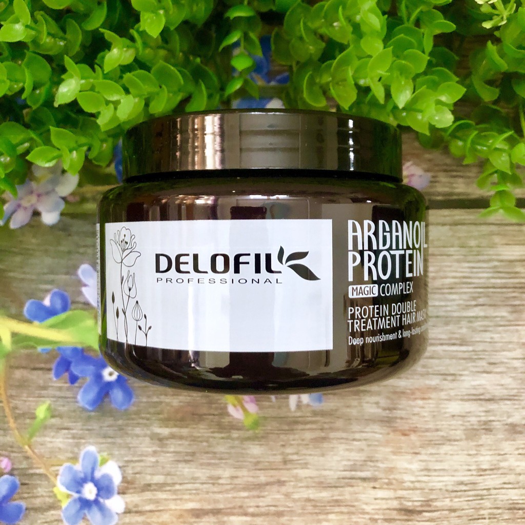 Hấp dầu phục hồi tóc Delofil Argan Oil Protein Magic Complex 500ml (hũ)
