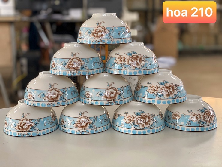 Bộ 10 chén (bát) ăn cơm Bát Tràng