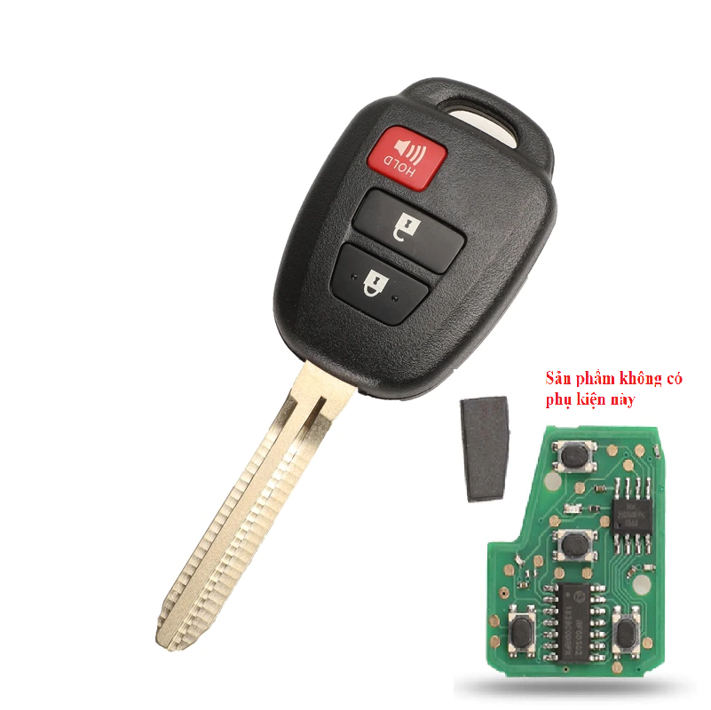 Vỏ Chìa Khóa Xe Ô Tô Toyota Cao Cấp - 3 Nút Bấm Có Nút Còi