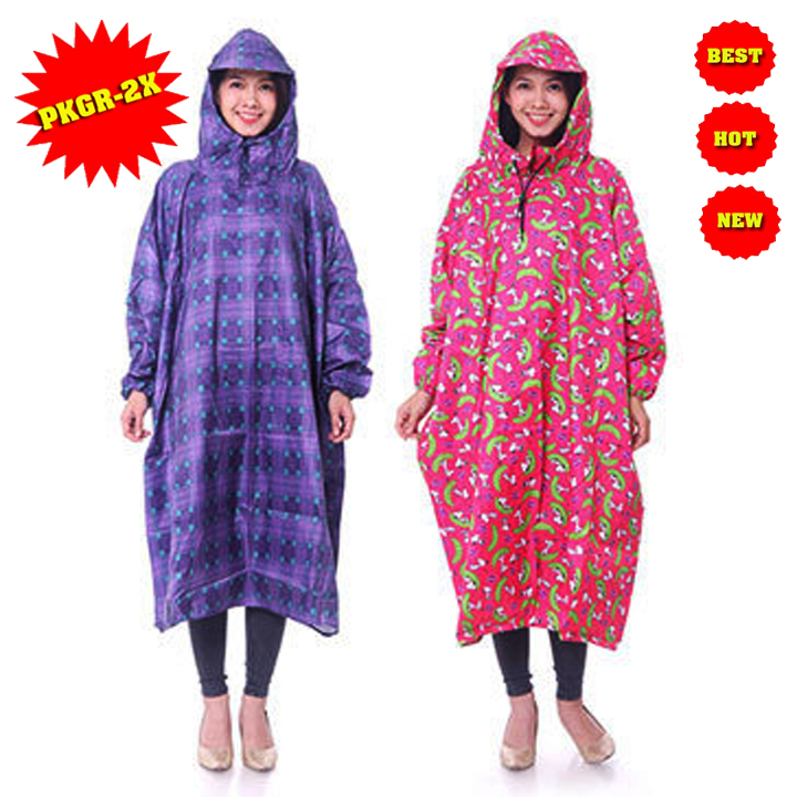 [HCM]Áo Mưa bít kín hoa văn Vải Dù Cao Cấp cực dày - Che Kín 2 bên nách (Nhiều Màu) ThoTiTi