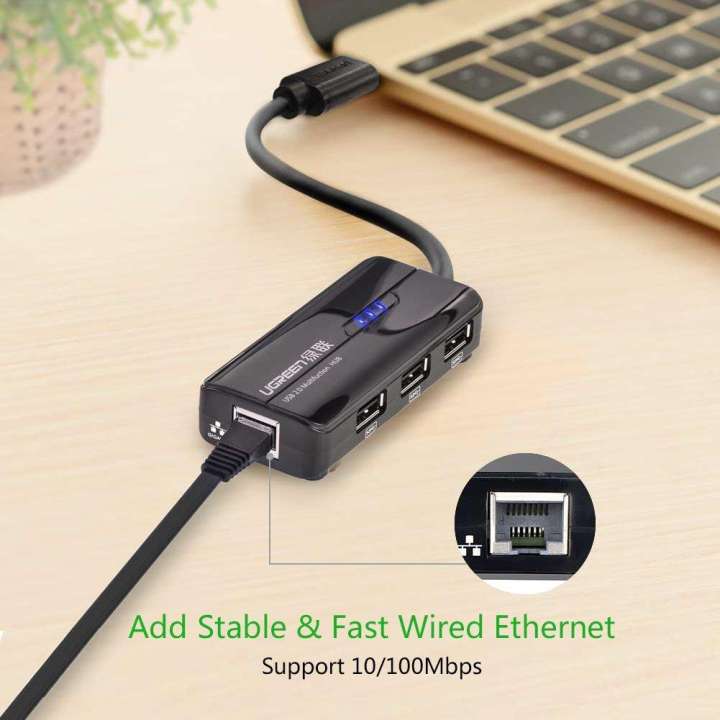 Cáp USB 3.1 Type C to Lan và 3 cổng USB 2.0 Ugreen UG-30289