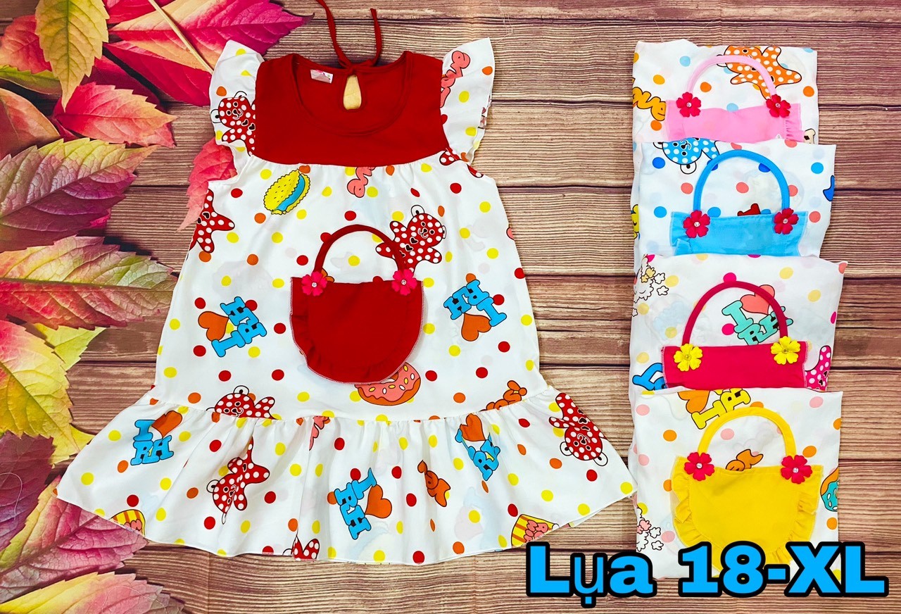 Đầm Lụa Cánh Tiên Bé (14-22kg) (giao màu ngẫu nhiên)