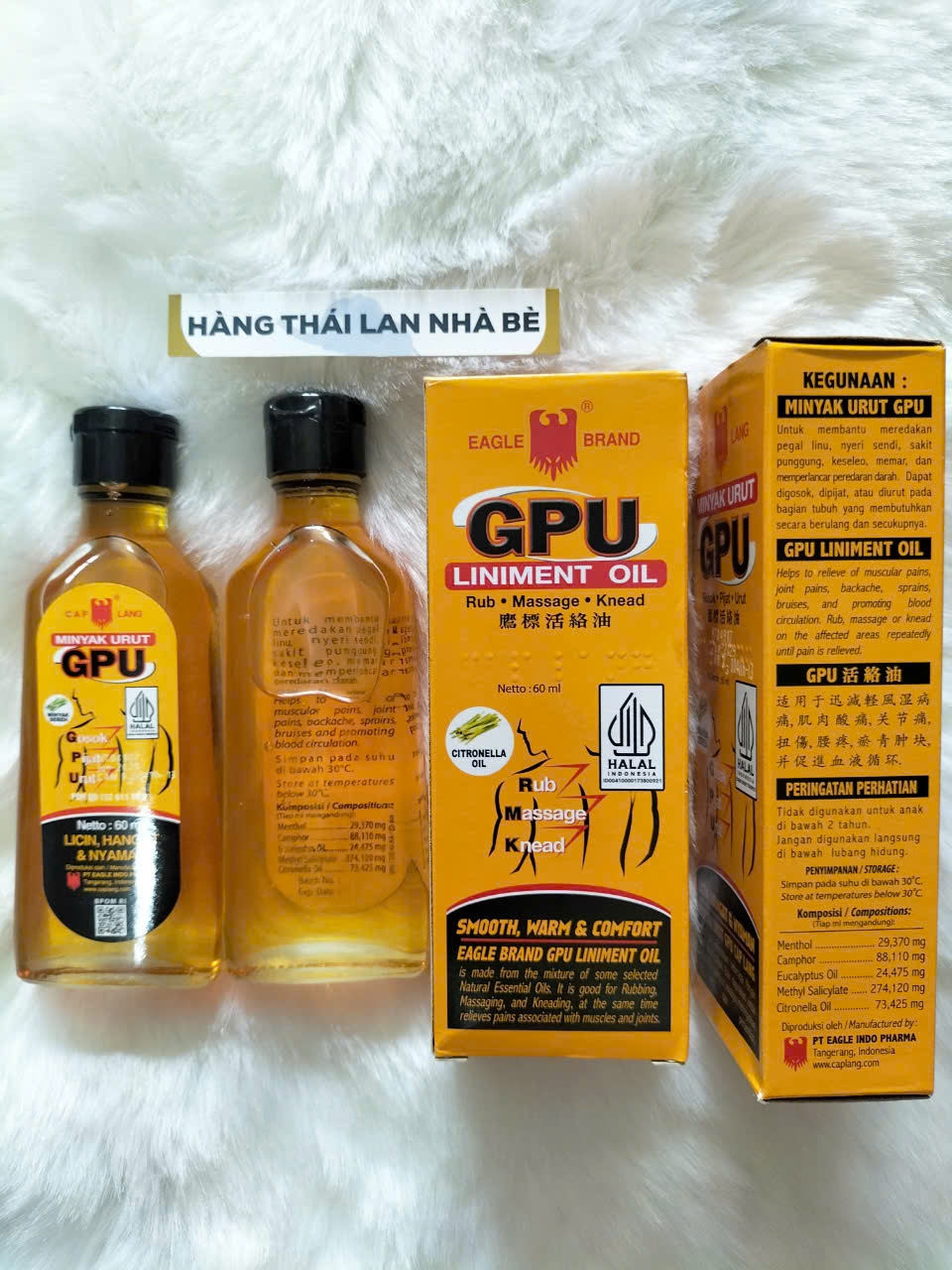 Dầu gừng sả xoa bóp GPU Indonesia 60ml