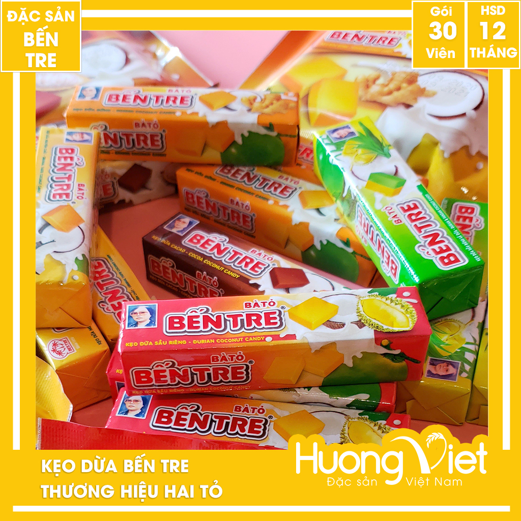 Kẹo dừa Lá Dứa Bến Tre Hai Tỏ 150gr