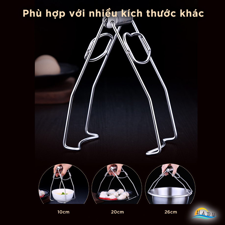 Dụng Cụ Gắp Đồ Nóng Chống Bỏng Tay Inox 304 SSGP, Kẹp Nhấc Bát Đĩa Nóng Từ Nồi Hấp, Lò Vi Sóng An Toàn, Kẹp Chắc Chắn Không Trơn Trượt