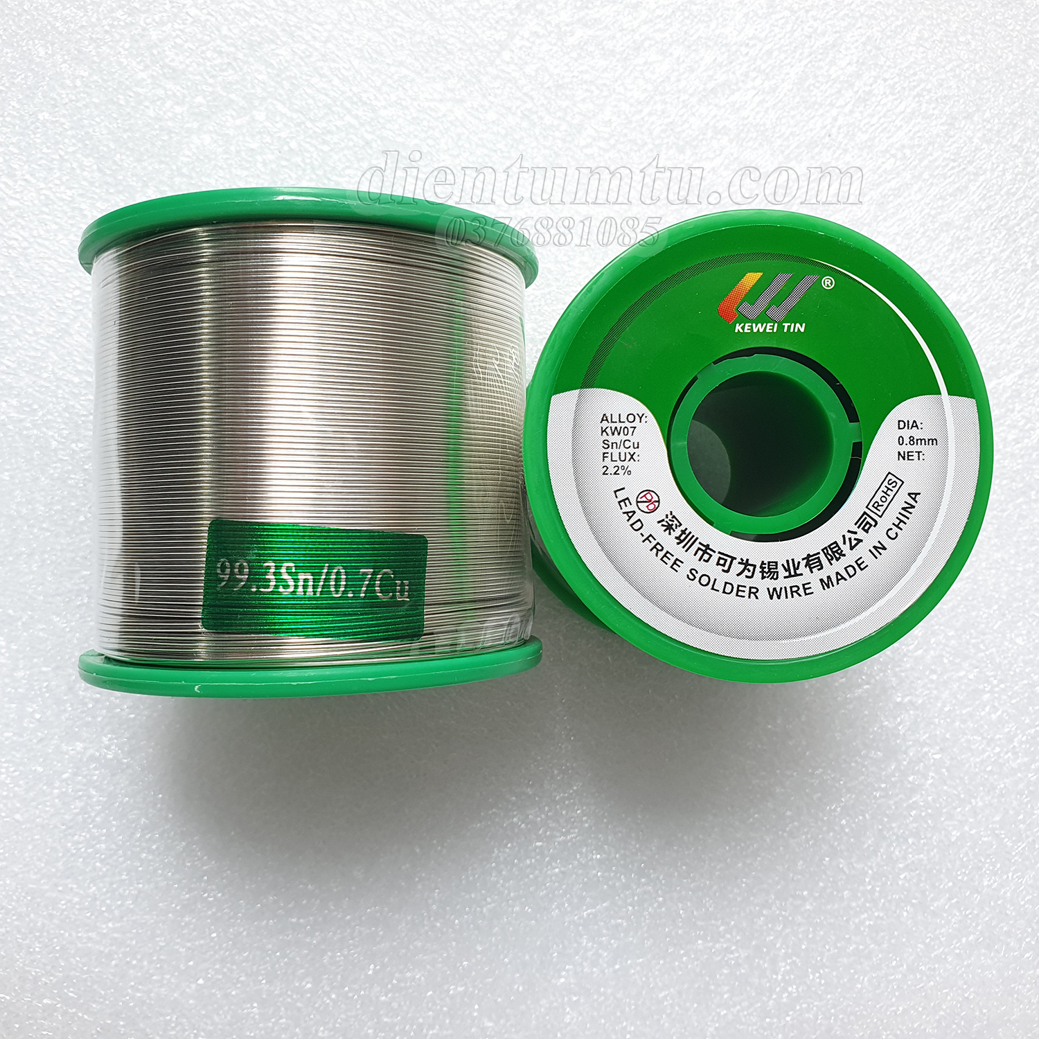 Thiếc hàn không chì 0.8mm 500gram 1kg