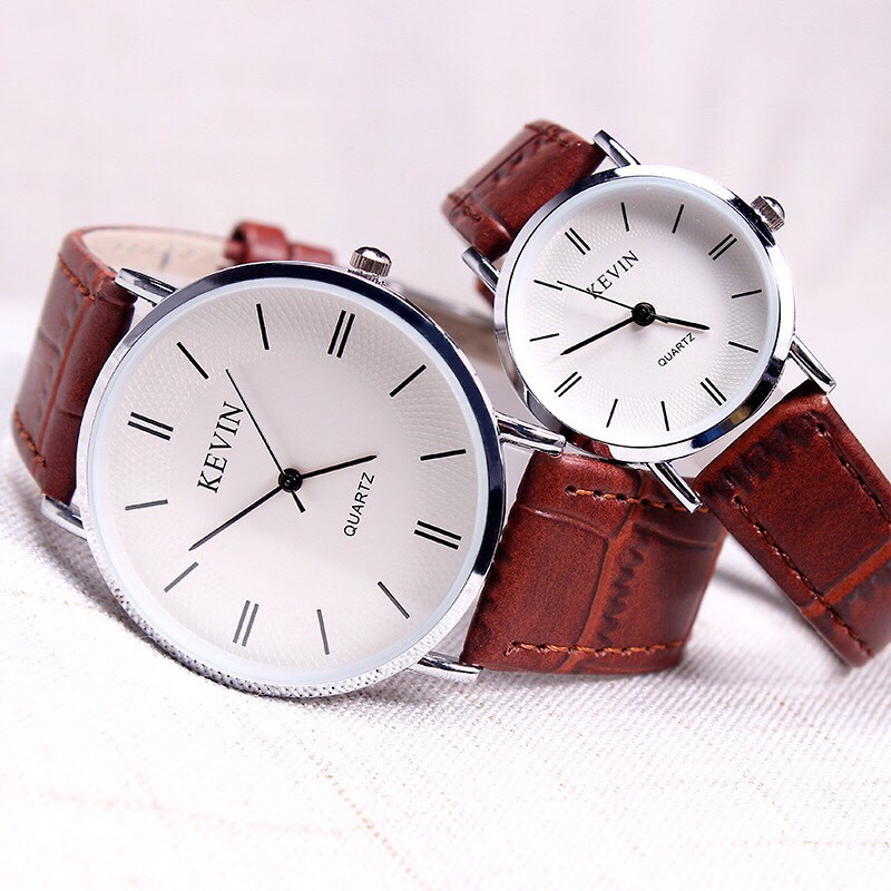 Đồng hồ thời trang nam nữ Kevin dây da siêu hot