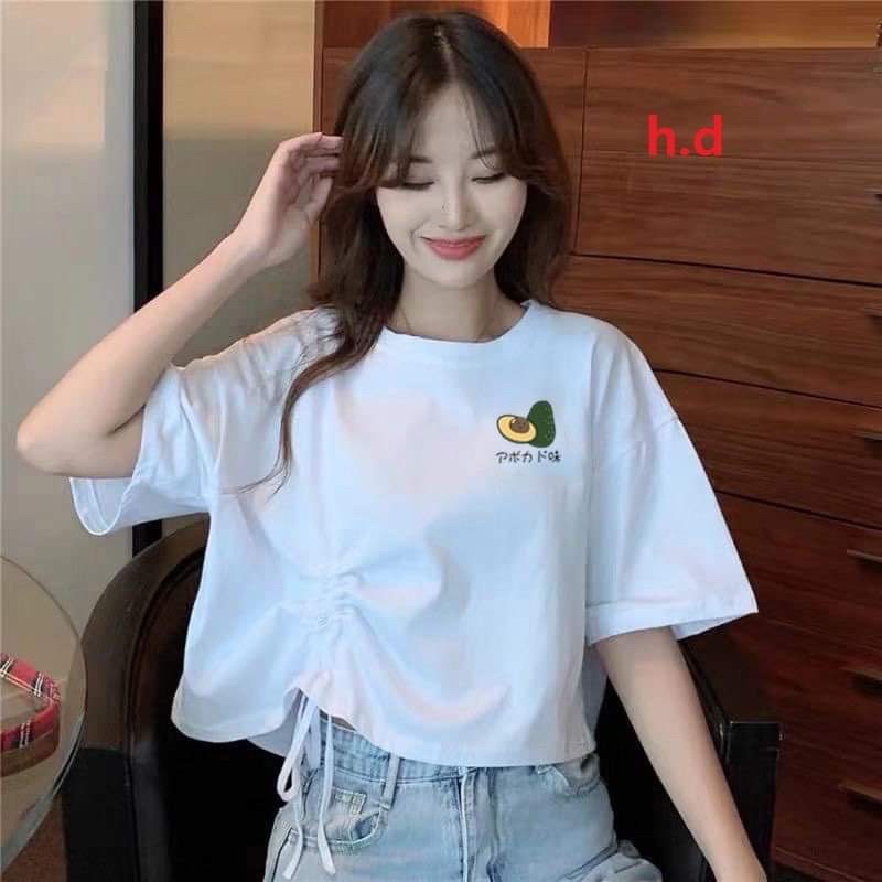 Áo croptop dây rút quả bơ HD6