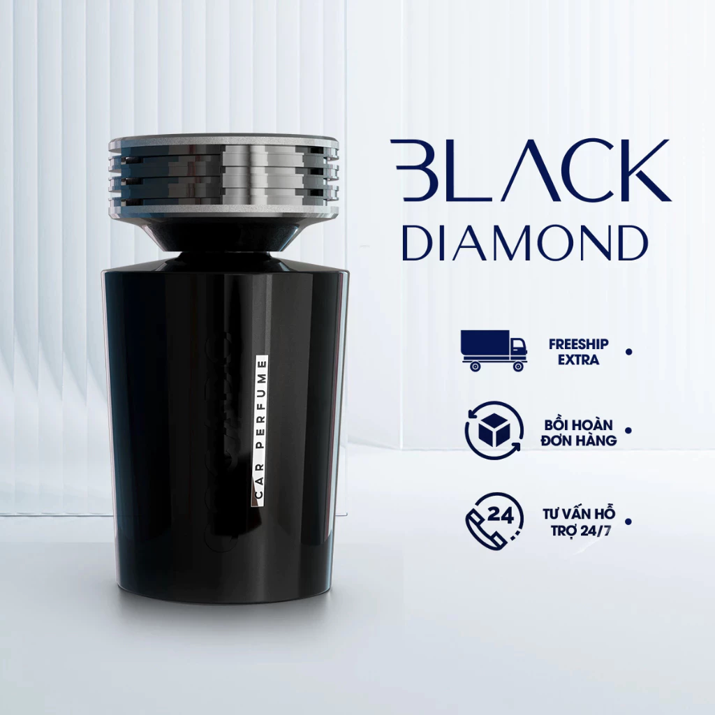 Nước Hoa Ô Tô Cao Cấp GOCADO - BLACK DIAMOND 200ml - Hương Hổ Phách Khử Mùi Hôi