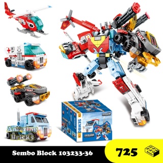 Đồ chơi Lắp ráp Robot Cứu Thương Bộ 4 hộp, Sembo Block 103233 thumbnail
