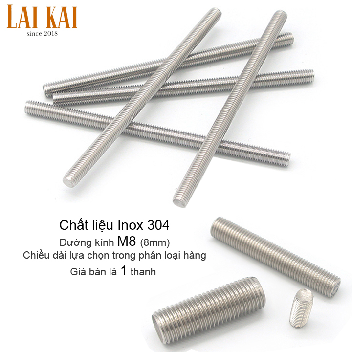 [HCM]Thanh ren inox M8
