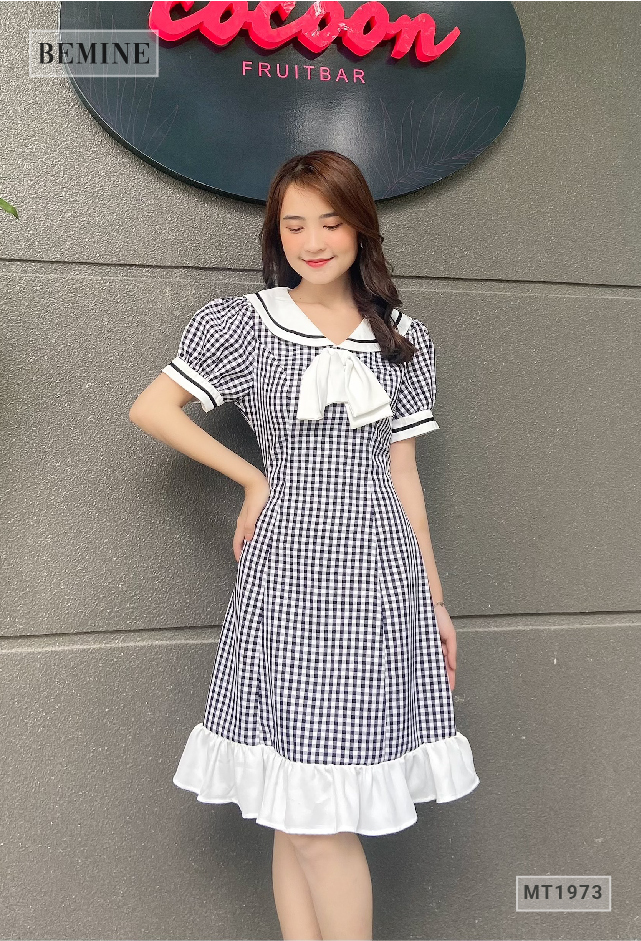 Đầm caro đuôi cá