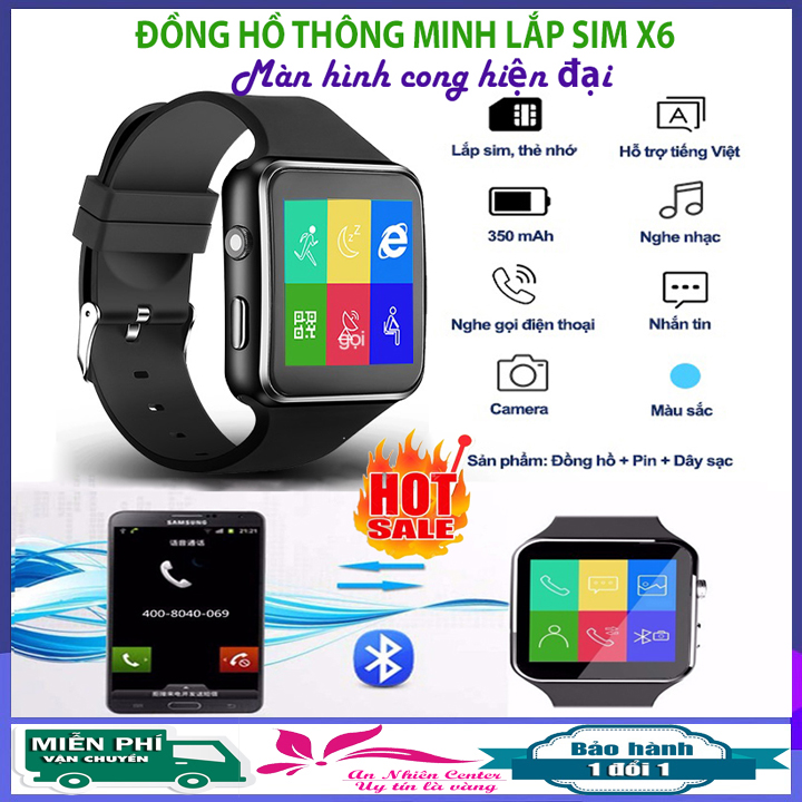 Bản Quốc Tế】Đồng Hồ Thông Minh Smartwatch Cao Cấp X6 Màn Hình